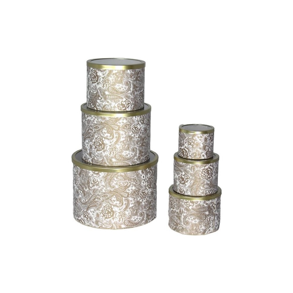 SET 6 SCATOLE FIORI MARRONI